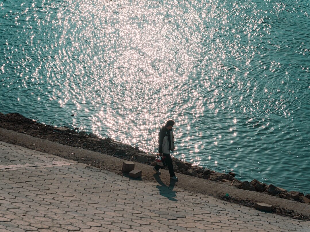 person walking on path
