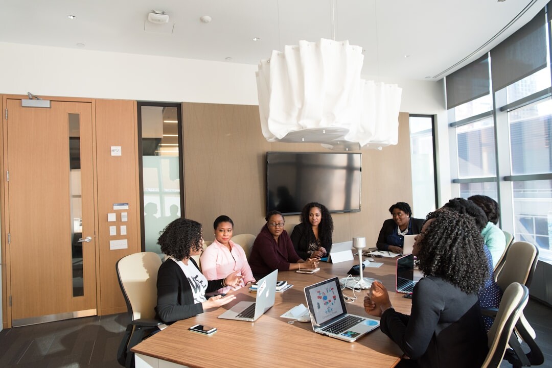 team discussion in office
